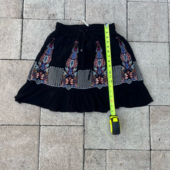 Floreat anthropology Black Embroidered Mini Skirt Extra small - Picture 8 of 10
